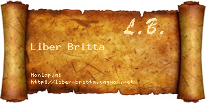 Liber Britta névjegykártya